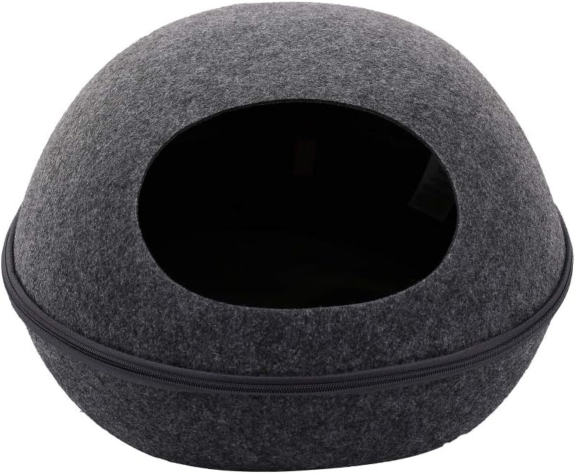 Decdeal Cat Dog Cave Bed Tent House Pet Bed Self Warming Comfortable Cat Cave Bed with Zipper Design for Cats Kittens Small Dogs Pets