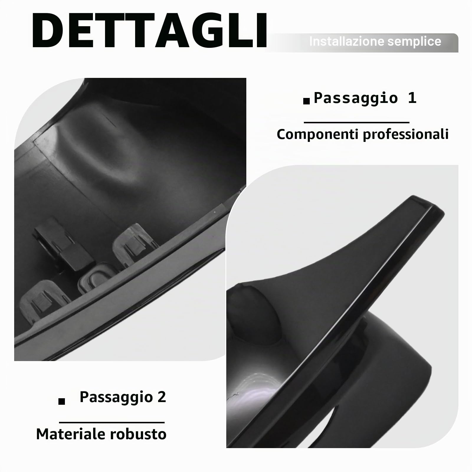 Copriretrovisori auto, sostitutivi per BMW 3 4 5 7 8 Serie G20 G21 G30 G38 G22 G23 G11 G12 G15 G16, coperture retrovisori nere lucide (1 coppia)