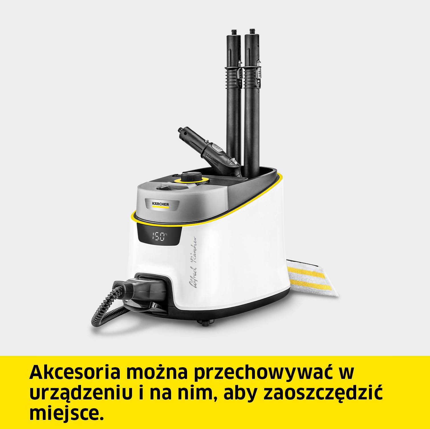 Kärcher Parownica SC 5 Deluxe Signature Line z Funkcją VapoHydro, 4 Bary, Czas Nagrzewania 3 min, Zbiornik: 0,5 l i 1,3 l, Zestaw do Podłóg