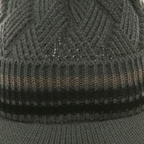 Acrylic Rasta Beanie Visor-Grey Black Osfm #TOP4