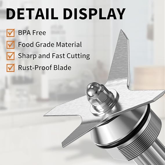 104675 Blender Wet Blade Assembly with Wrench & Drive Socket | Replacement for Vitamix 5200 5000 6300, Fits 64oz 48oz 32oz Standard Containers, Replace STM102R 1152
