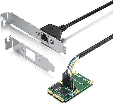 H!Fiber Mini PCIe Gigabit Ethernet Network Card, Single RJ45 Port, 1G NIC Compare to Intel I210AT, with 30-cm Cable, Mini Pice Interface, not for M.2