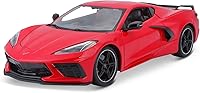 Vista 1 de 2020 Chevrolet Corvette Stingray C8 Dark Gray Metallic with Racing Stripes 1/18 Diecast Model Car by Maisto
