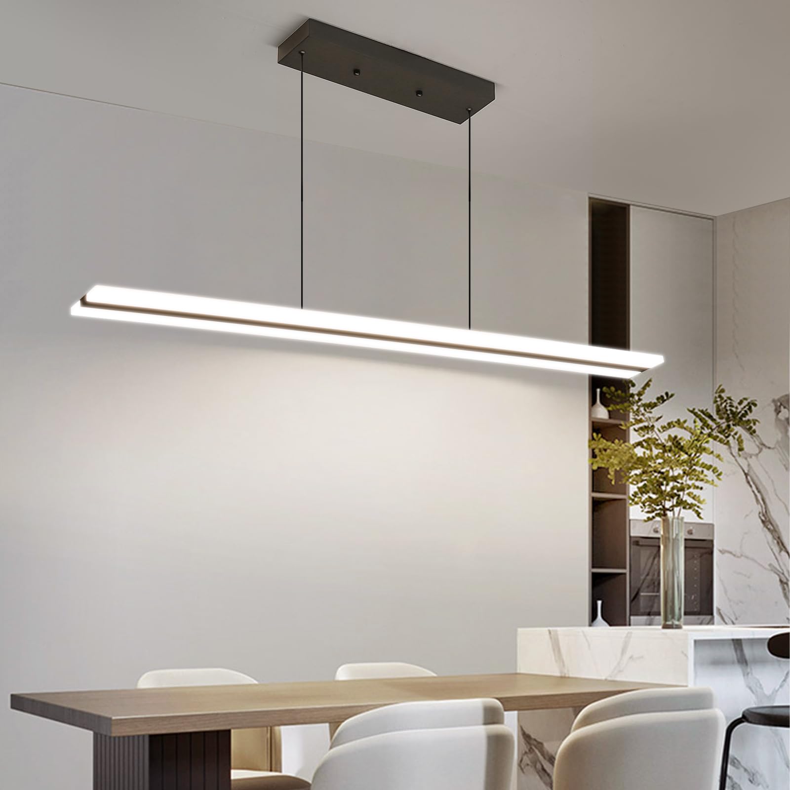 Mikeru Luce a Sospensione Lungaluce Del Pendente Acrilica Di 150cm, Dimmerabile Dal 10% al 100% Luce a Sospensione Regolabile Con Funzione Di Memoria per Soggiorno, Cucina