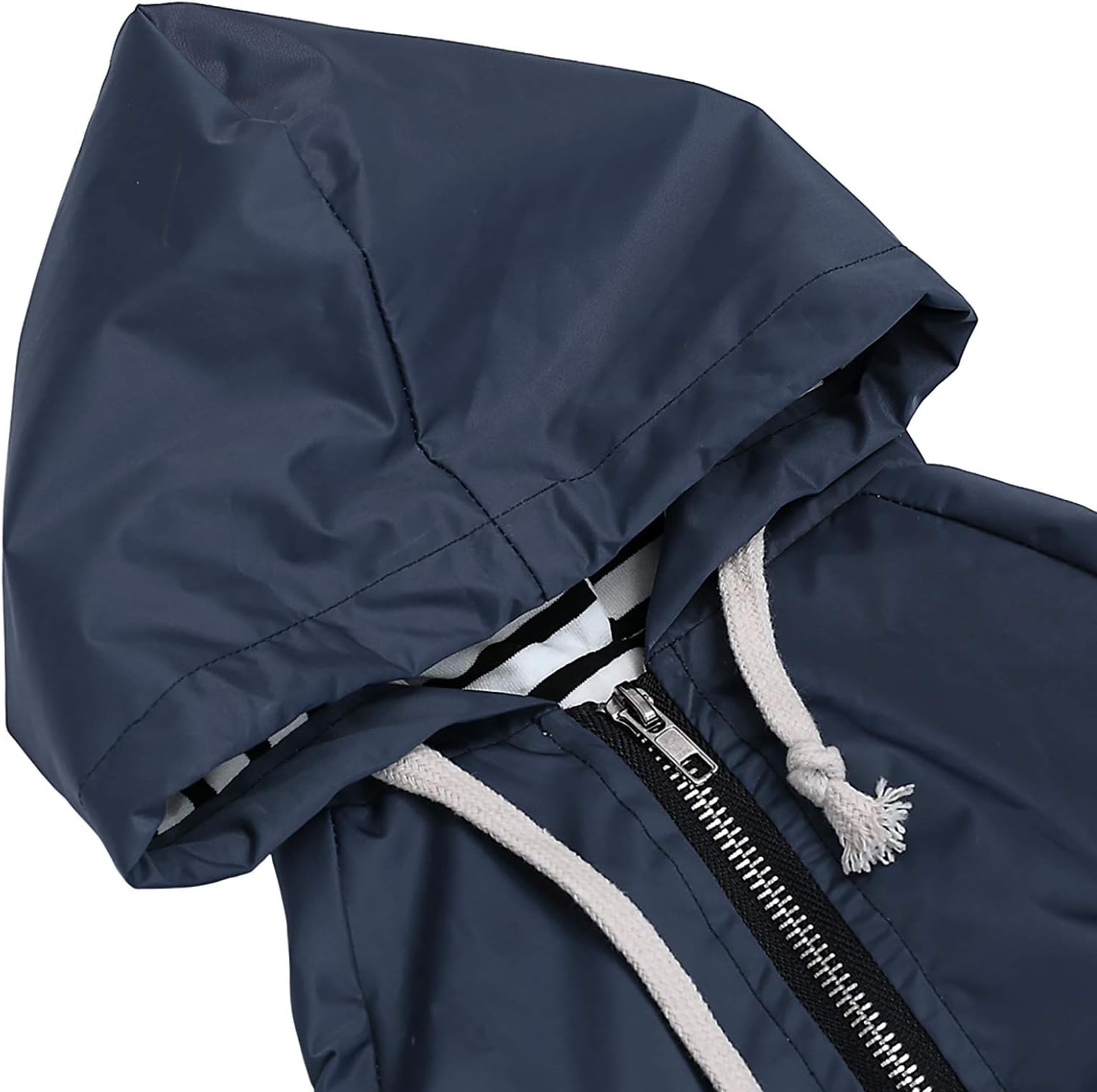 Dog raincoats waterproof dog coats with legs for small medium breeds zip closure storage pocket harness hole - Navy - M - Image 4