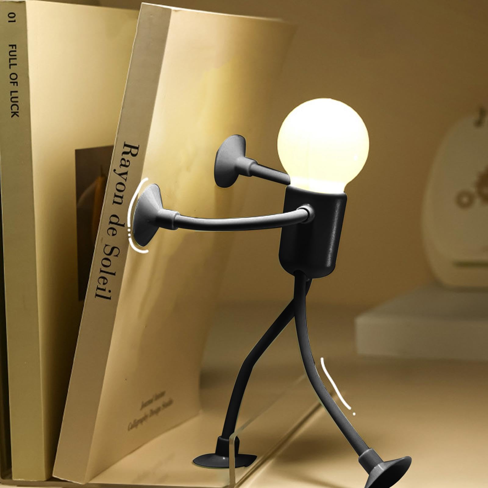 Hugsweet Changeable Shape Funny Sportsman Night Light | DIYs Shape Night Lights with Suction Cup for Adults Boys Girls Room | Creative LED Nights LampCute Bulb Man Lamp