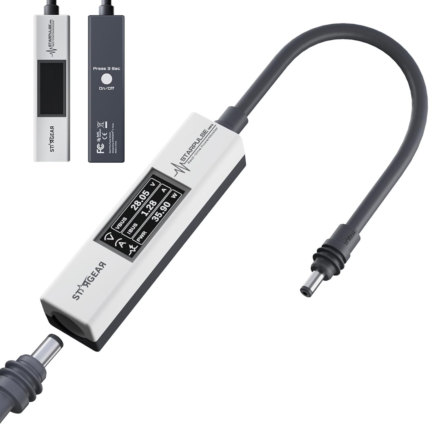 Starlink Power Monitor for Mini & Gen 3, Real-Time Power Meter Tester with OLED Display, On/Off Switch, 0-57V Input/OverCurrent Protection for Starlink Mini Accessories & Car Adapter