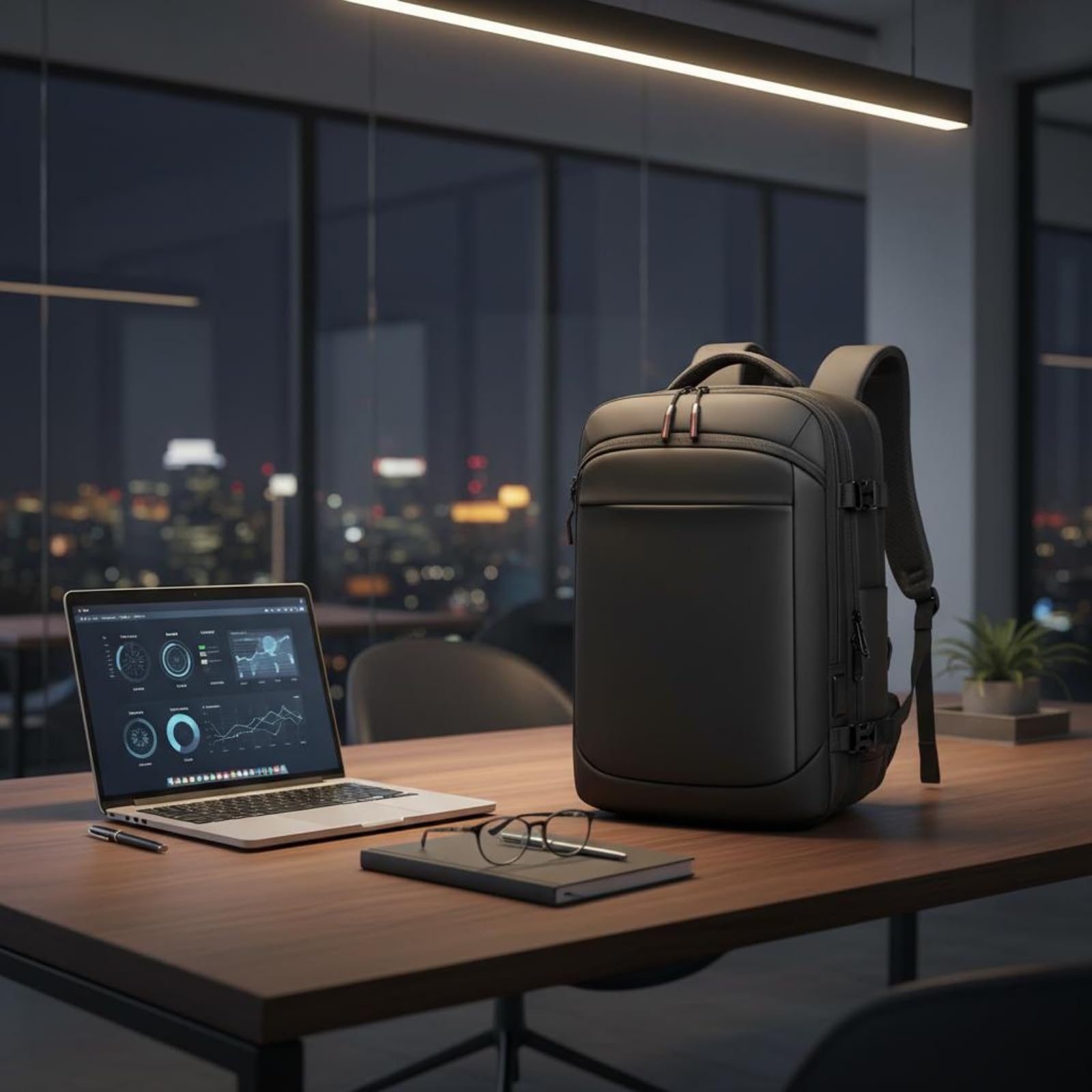 Qianly Zaino Computer 17 Pollici Stile Professionale Casual Zaino Laptop Impermeabile Apertura Apertura completa° Accessorio Informatico per Uomini, Viaggio