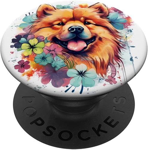 Colorful Chow Chow watercolor Pet Dog Mom Chow Chow PopSockets Standard PopGrip