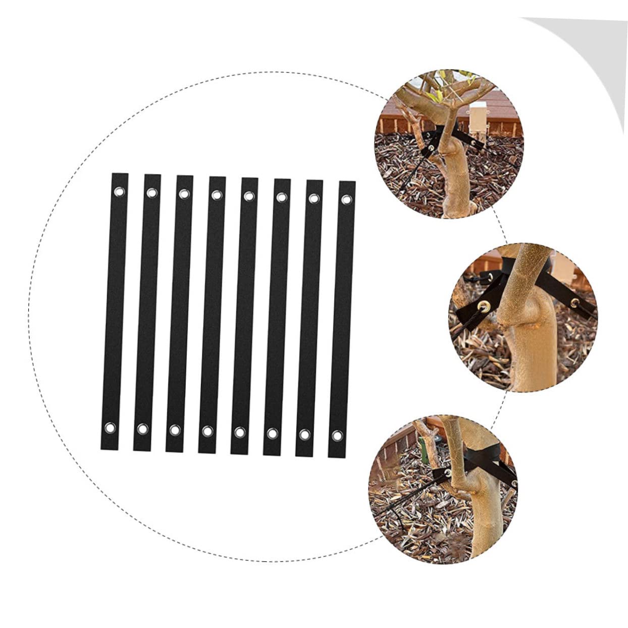 Toddmomy 5 Sätze Baumriemen Baumstützgurt Pflanzenstützgurt Baumstützband Baumsicherungsriemen Pflanzenstützband Käfig Anlage Fichte Baumhaltegurte Baumstützbänder Nylon Black 8 Stück * 5