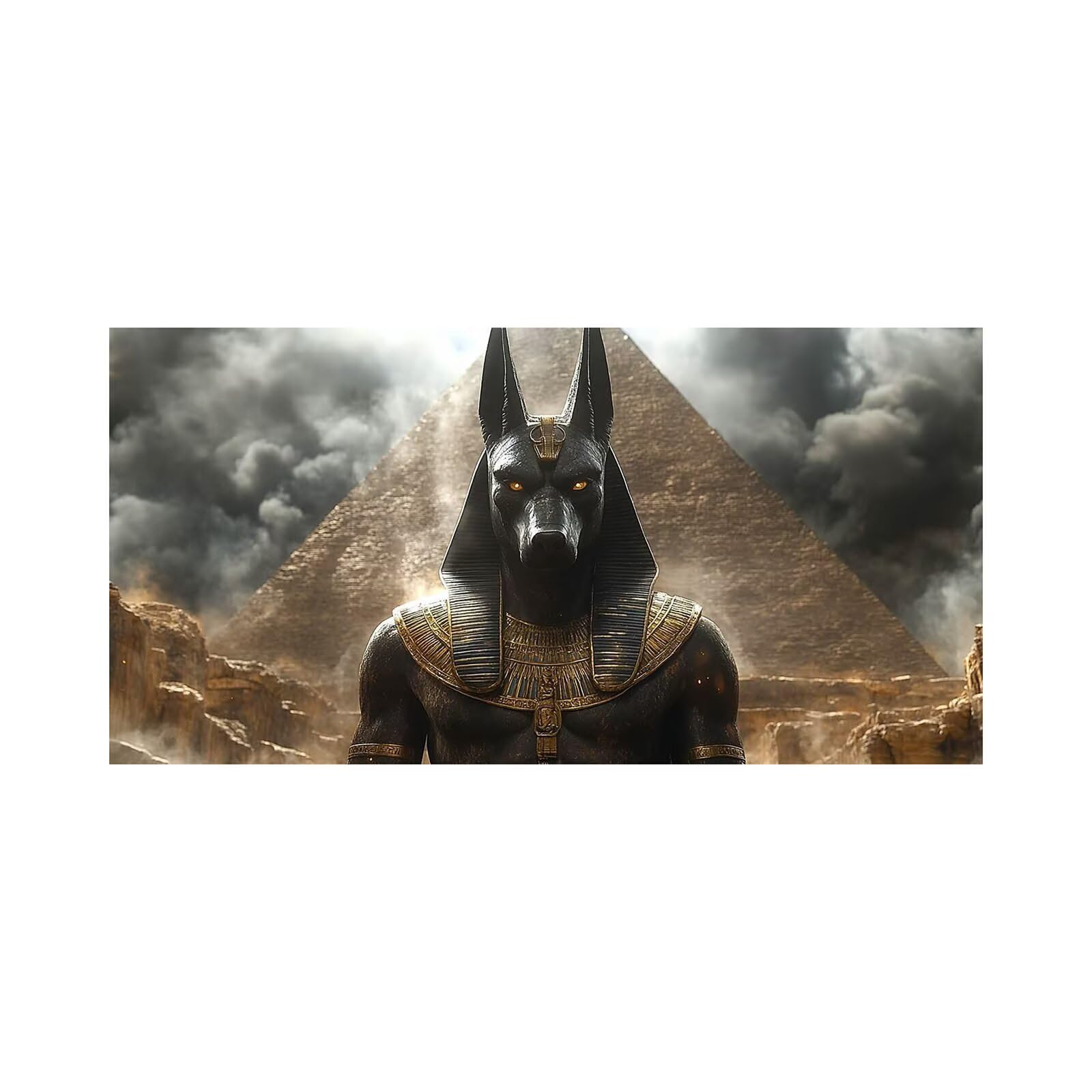 5D DIY Diamentowe Malarstwo Dorośli Anubis Diamentowe Malowanie Numerami Dorośli Piramida, Pełny zestaw do haftu Diamentowego Malowanie DIY Dzieci, Dekoracja domu Prezent 70 x 140 cm 2509-7630