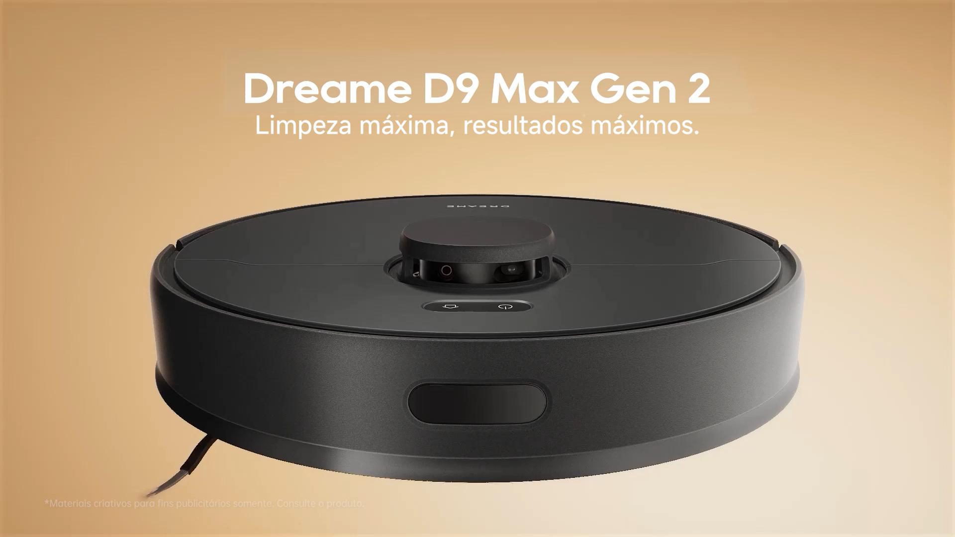 DREAME D9 Max Gen 2 Robô Aspirador de Pó e Passa Pano, 6000Pa