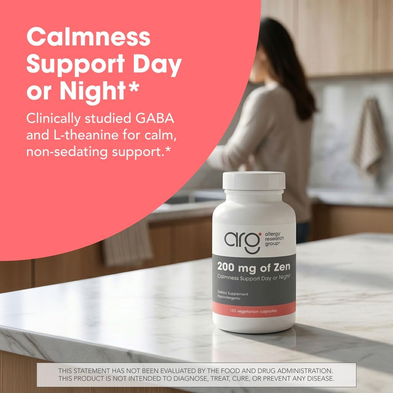 Allergy Research Group ARG 200 mg of Zen L-Theanine and GABA, 120 Capsules — Amazon image 2
