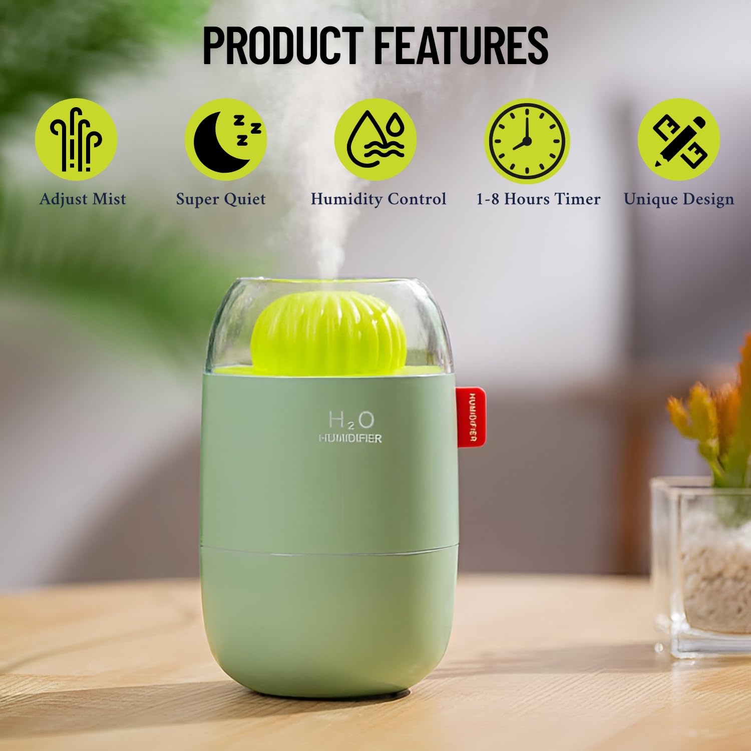 SKYTONE Humidifire for Room Moisture, Aroma Diffuser for Home, Mist Maker, Cool Mist Humidifier, 3-Colour Light, Ultrasonic Essential Oil Diffuser Electric 1