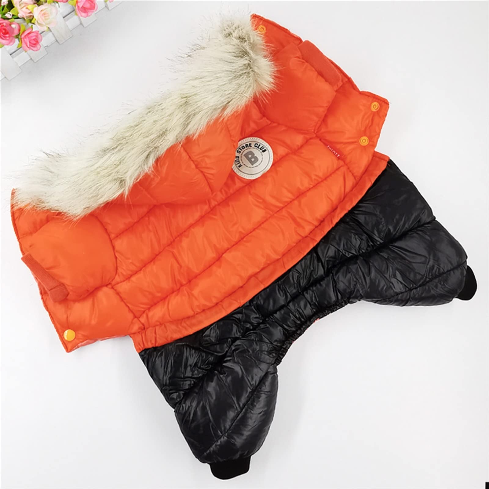 Manteau chien hiver orange imperméable pour les balades sous la pluie