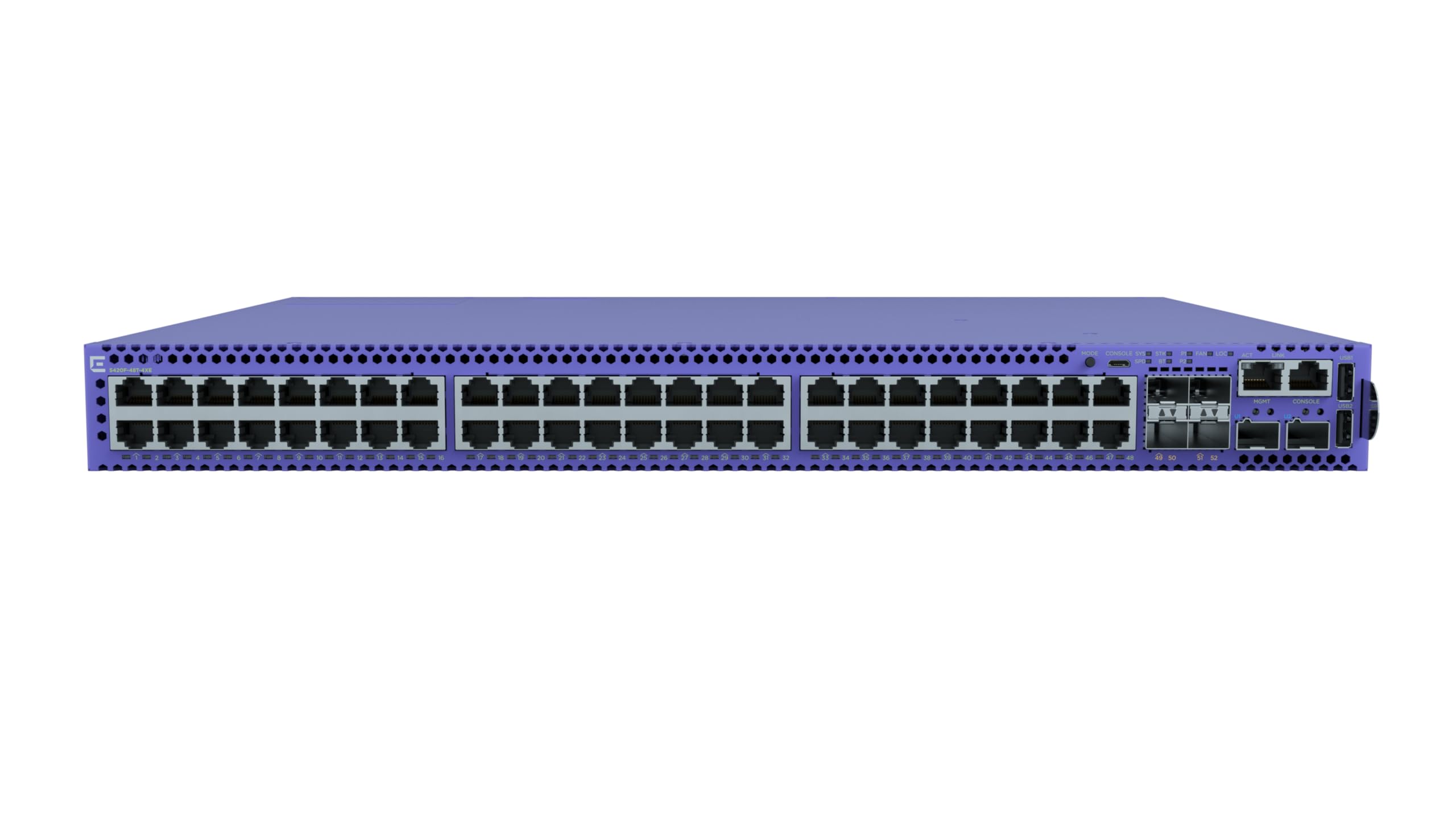 Extreme Networks - 5420F-48T-4XE - Extreme networks ExtremeSwitching 5420F Ethernet Switch - 48 Ports - 2 Layers Supported - Modular - Twisted Pair, Fiber Optic