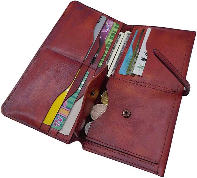 Wallets for Women Genuine Leather Card Organizer Dip Dye Coin Purse Ladies Ultrathin Wallets - Image 2