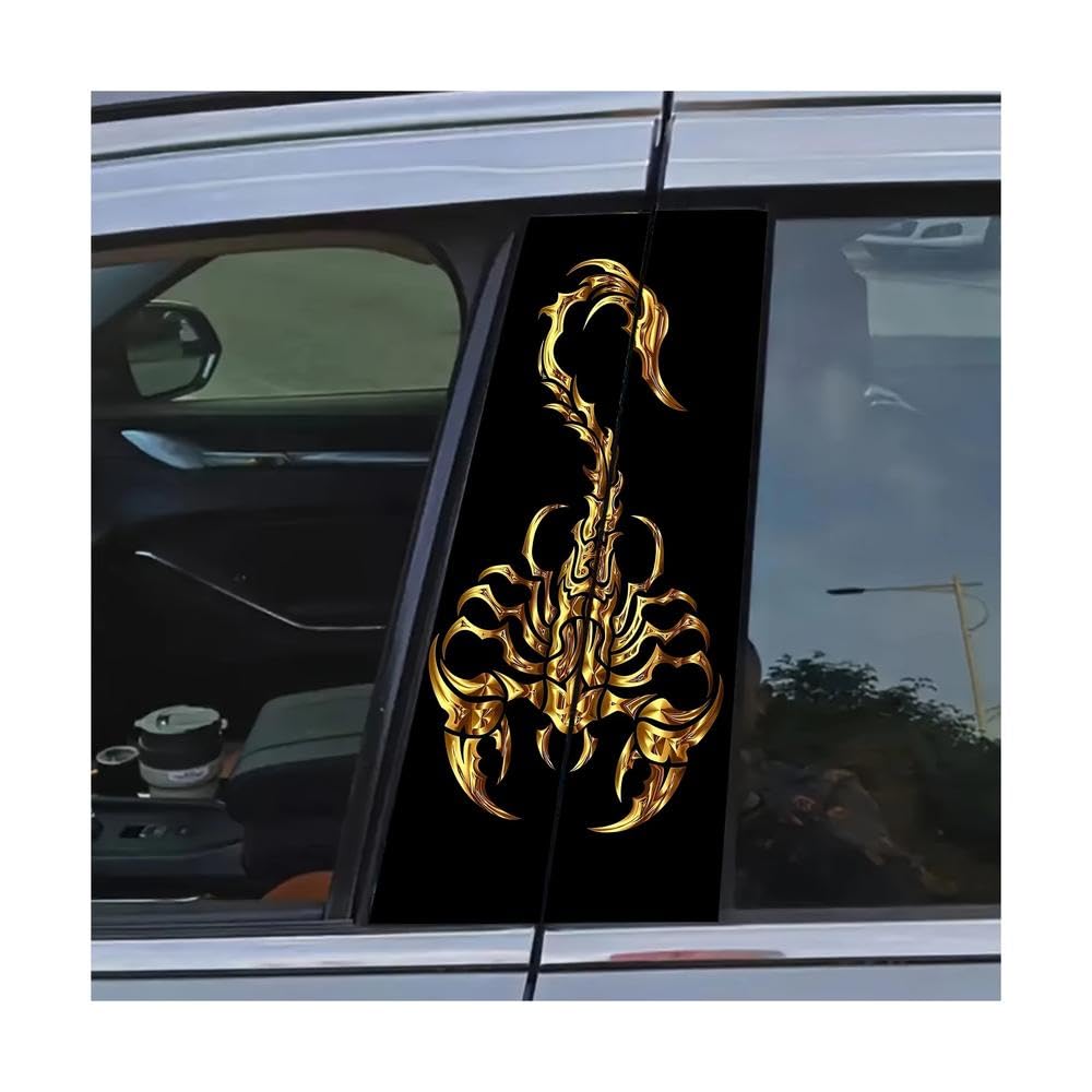 Bertdcx One Color Gold Scorpion Vinyl Decal Set Self Adhesive Scratch Resistant Water Resistant Auto Parts