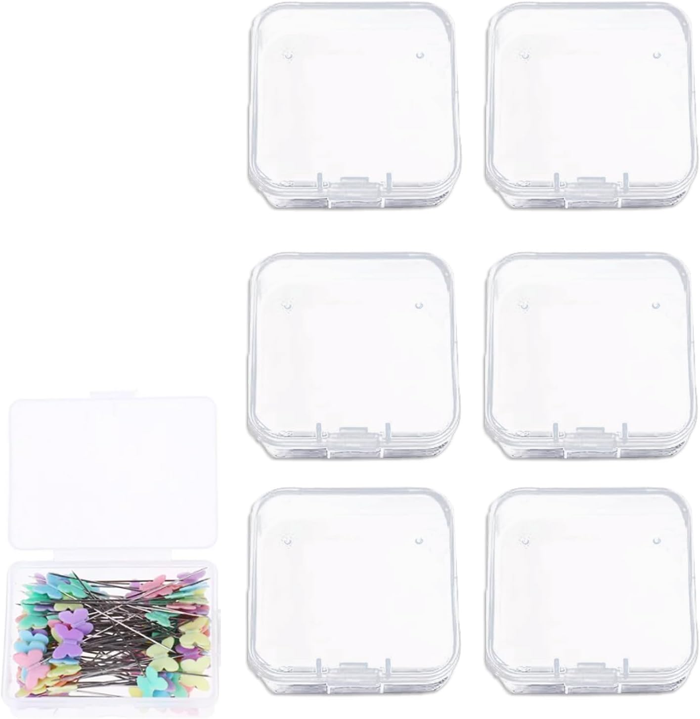 Rumyve 6Pcs Clear Plastic Storage Boxes with Lids - Mini Rectangular ...