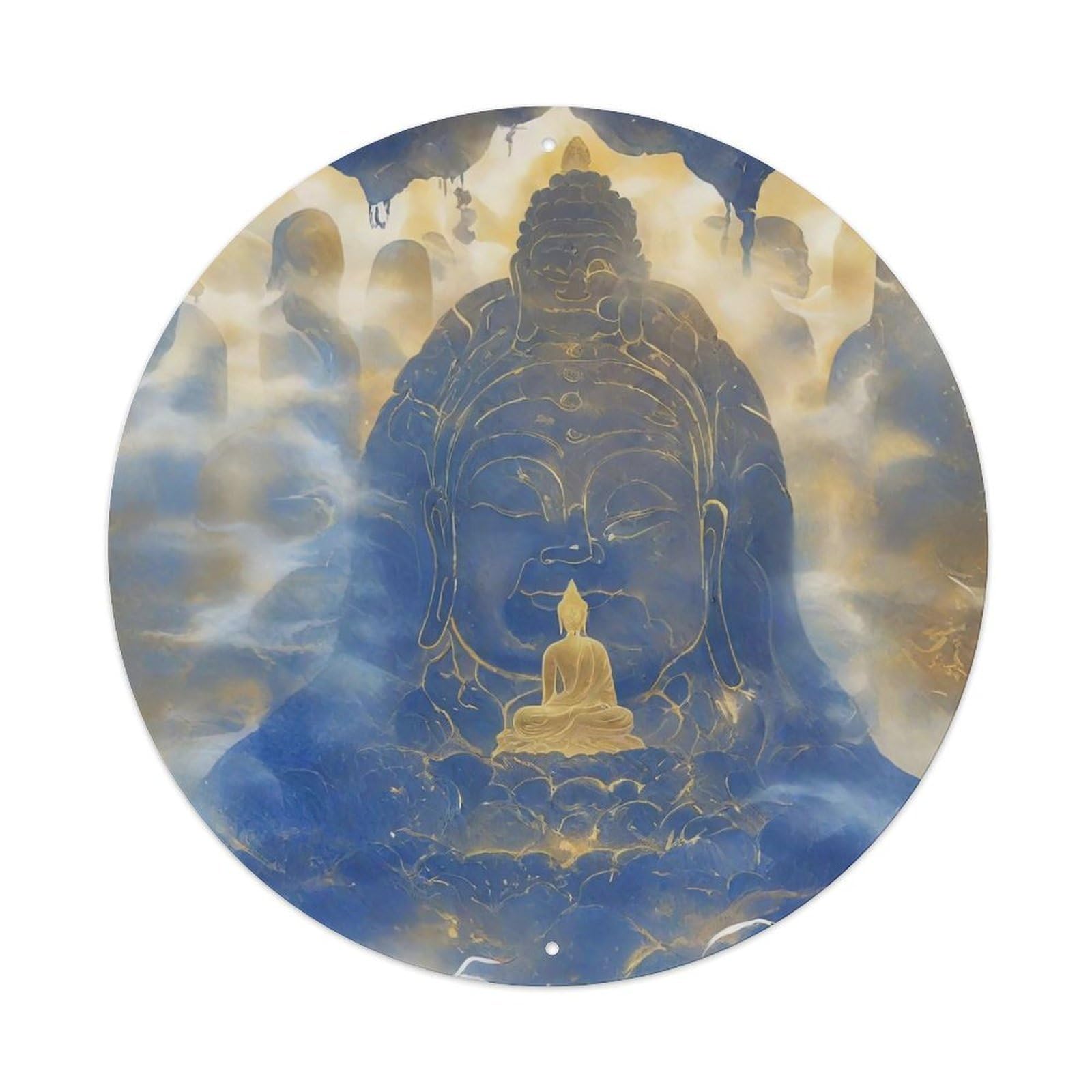 Buddhism Buddha on The Mountaintop Metal Tin Sign