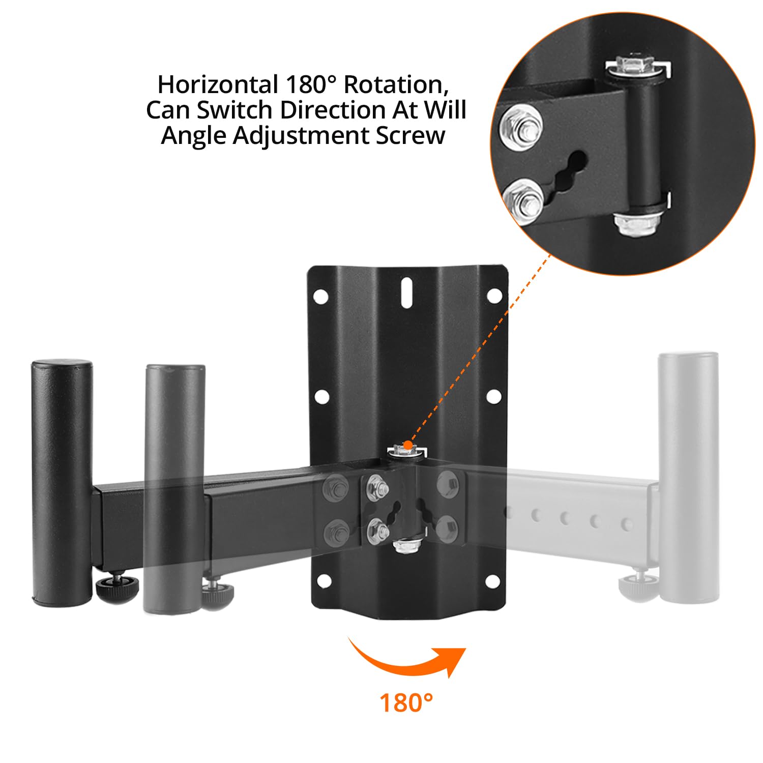 QWORK® 2 pezzi supporto da parete per altoparlanti, staffa per altoparlanti DJ e PA, lunghezza regolabile, angolo regolabile, capacità di carico di 35 kg