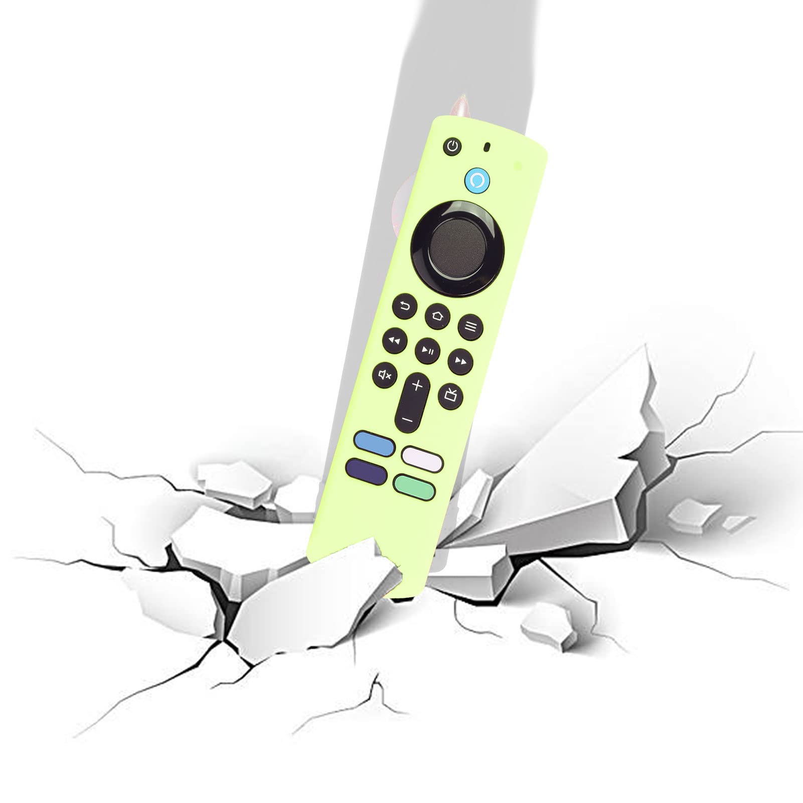 Generic Funda de Silicona Suave para Mando a Distancia para Fire TV Stick, Exquisita Funda a Prueba de Golpes con Cordón para una Apariencia Limpia (Verde Fluorescente)