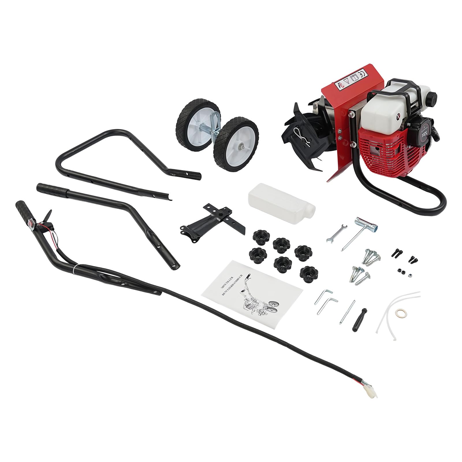 Motocultor de gasolina 52 cc 2 tiempos, 1,9 kW, motociclista jardín 30 cm
