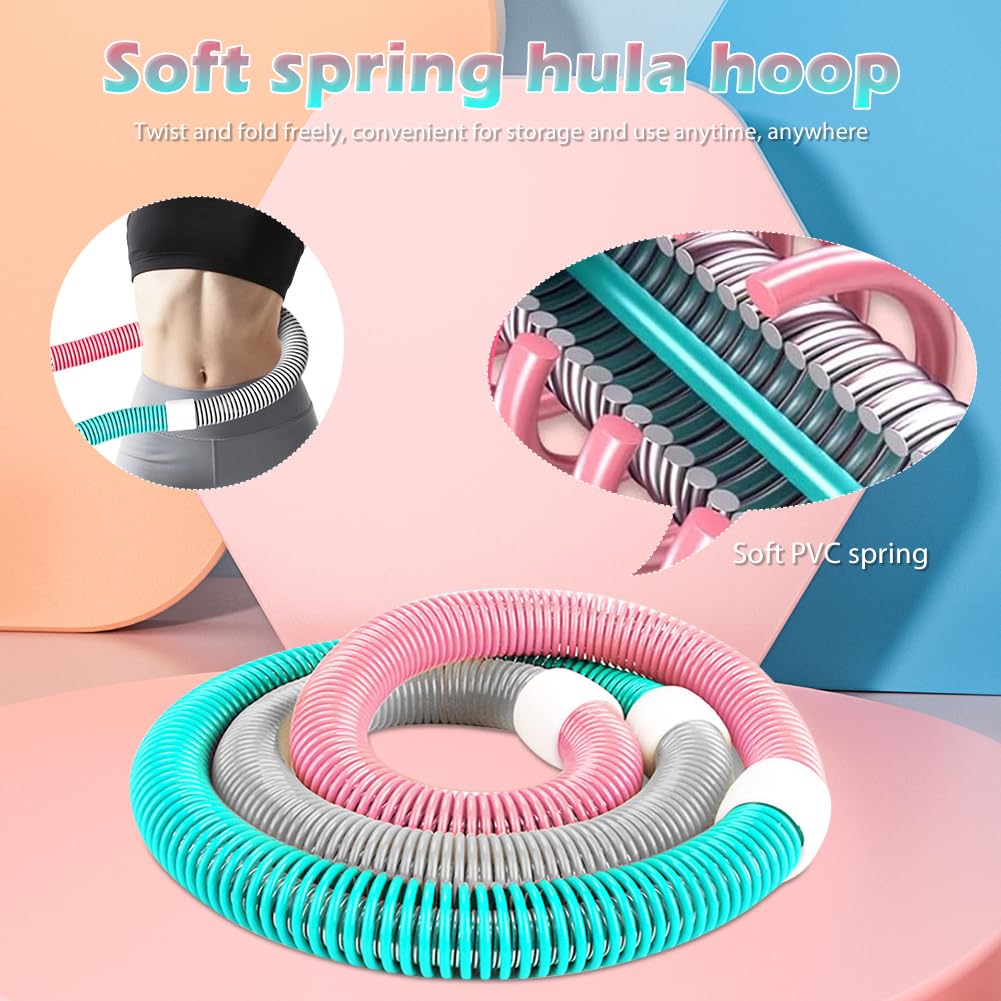 Hula Hoop morbido ponderato per adulti, pieghevole hula hoop per dimagrire, morbido hula hoop, cerchio primaverile per casa, palestra, scuola, 1,4 kg