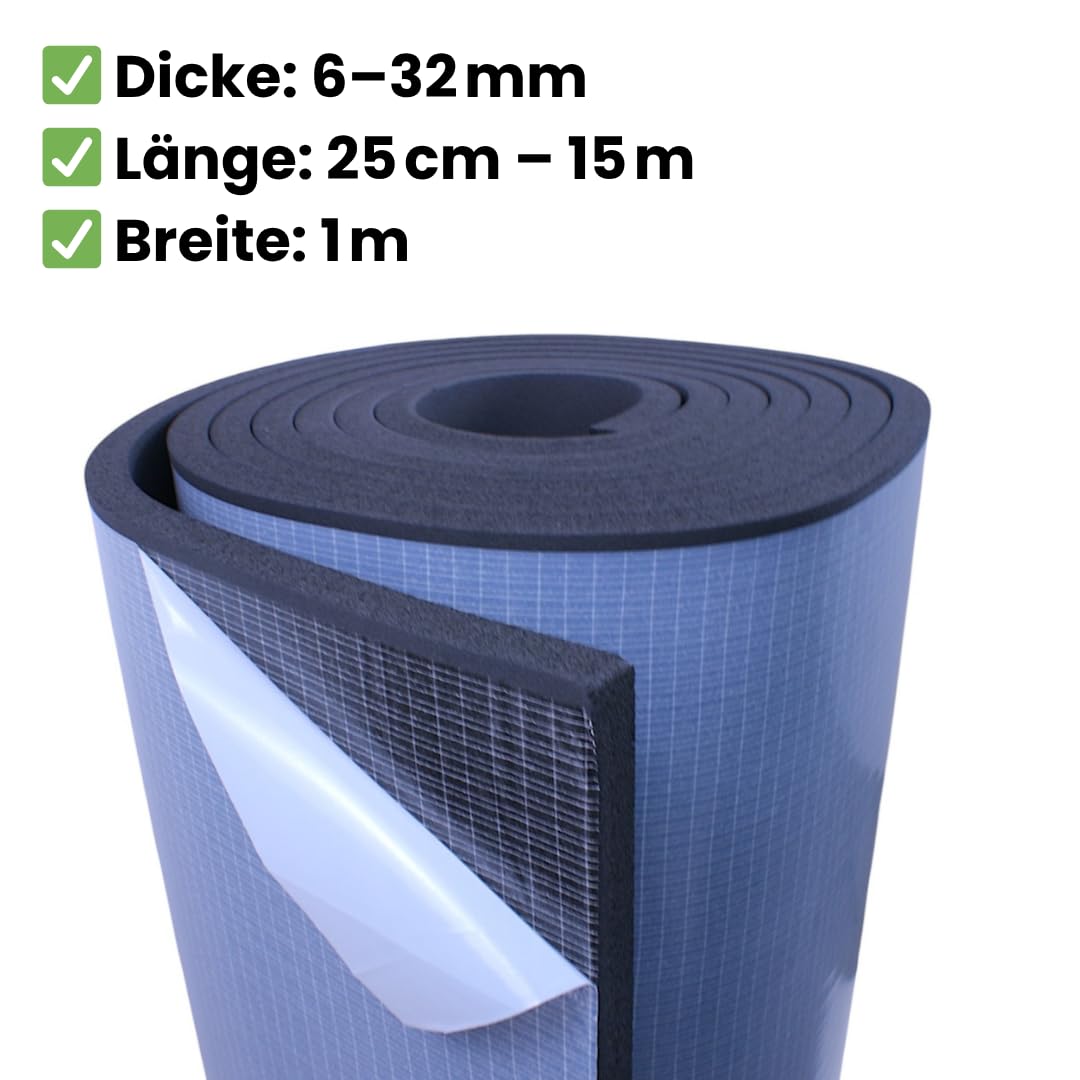 Armaflex AF 13 mm - 1m x 1m Tapis d'isolation autocollant – Isolation efficace du froid et de la chaleur en caoutchouc, avec protection contre la moisissure et l'humidité