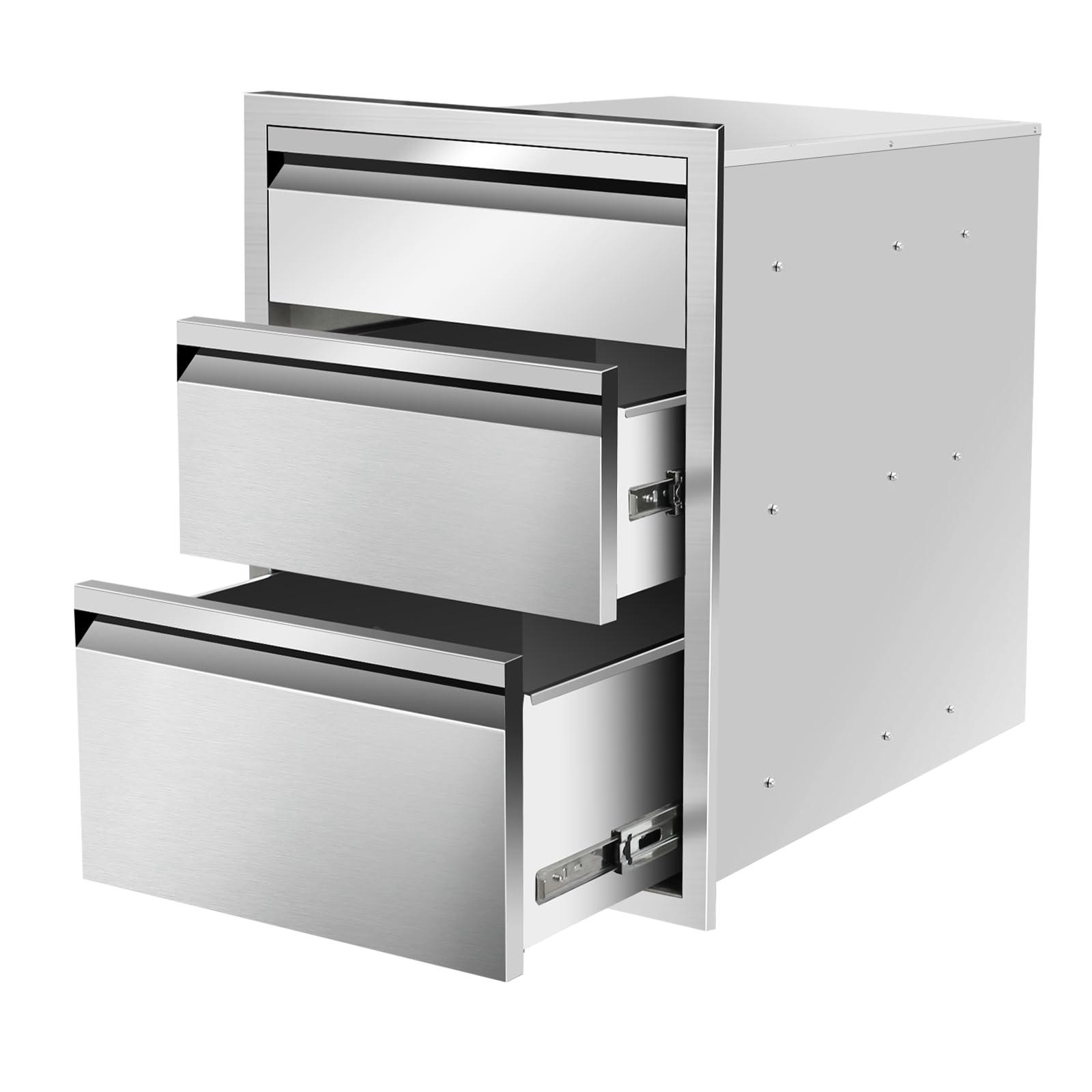 Outdoor Kitchen Drawers 18" W x 24" H x 23" D, Stainless Steel Built-in Drawers, Flush Mount Access BBQ Drawer for Outdoor Kitchens Island, Grill Station (18" W x 24" H x 23" D)