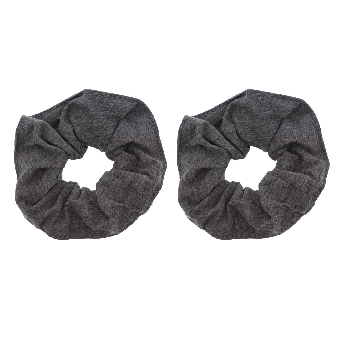 Set of 2 Large Solid Scrunchies (Dark Heather Grey)
