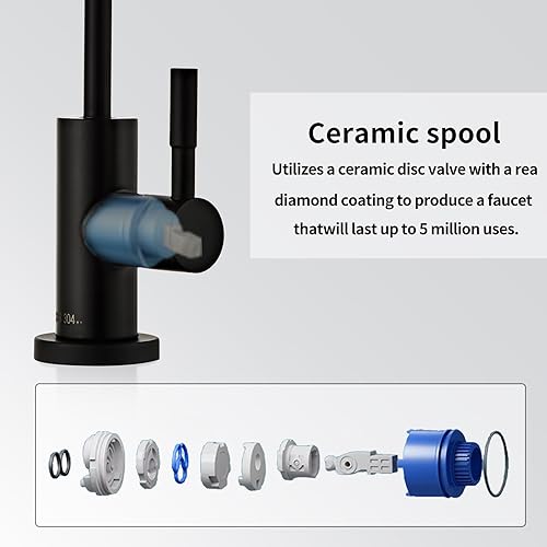 Miniatura 4 de Grifo de agua potable acero inoxidable 304, se adapta a la mayoría de unidades de ósmosis inversa o sistemas de filtración de agua, espacio sin aire