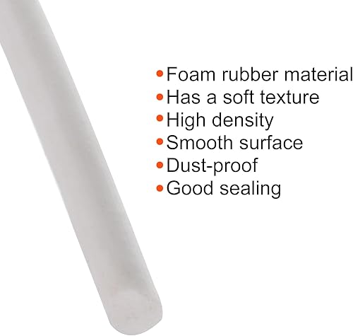 Miniatura 3 de uxcell Tira de sellado de espuma de silicona, 0.2 pulgadas de diámetro, 8.21 pies (8.21 pies) de largo, esponja de goma, cuerda de goma redonda