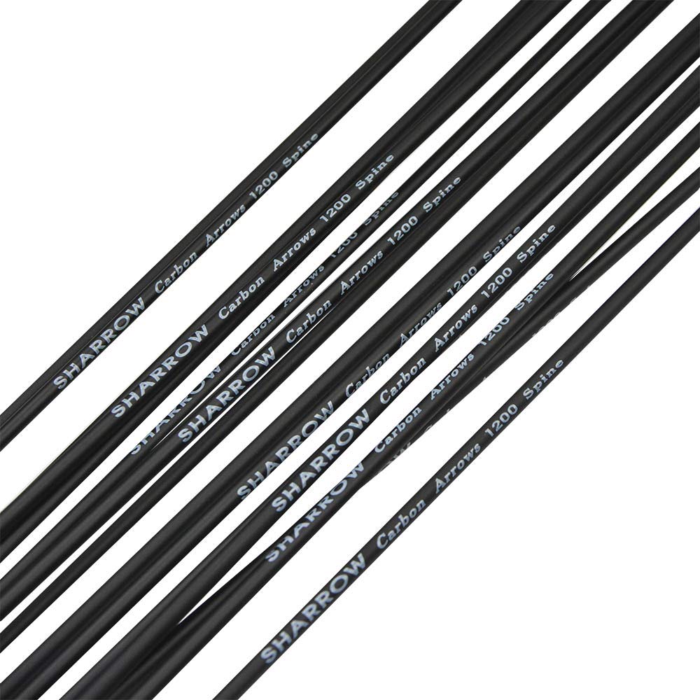 SHARROW Freccia di Carbonio 32 Pollici Frecce per Bersagli Spine 1200 Frecce in Carbonio Frecce per Arco Compound Ricurvo