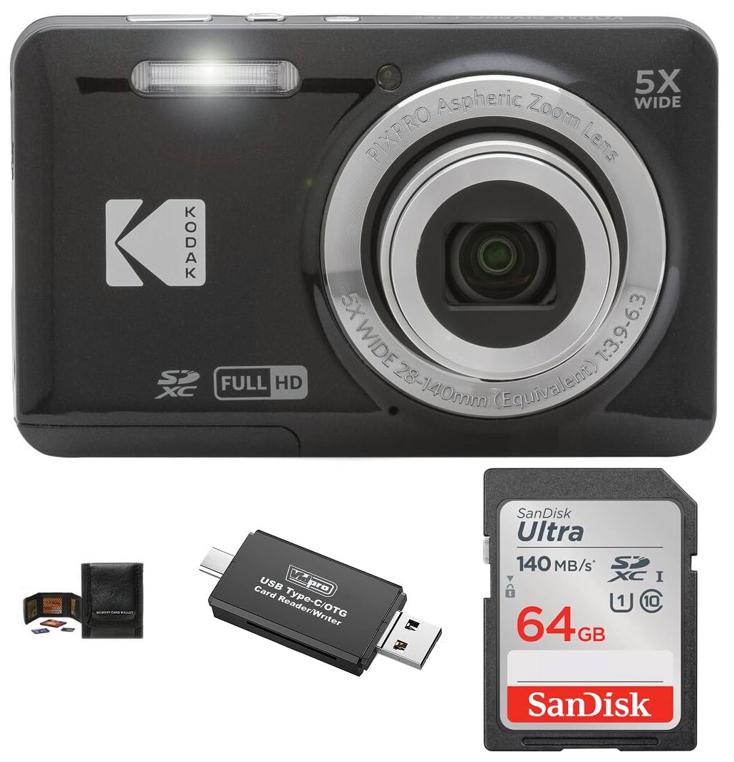 KODAK PIXPRO FZ55 デジタルカメラ　SDカード、カードリーダー Amazon.com : KODAK PIXPRO FZ55 Digital Camera Bundle, Includes