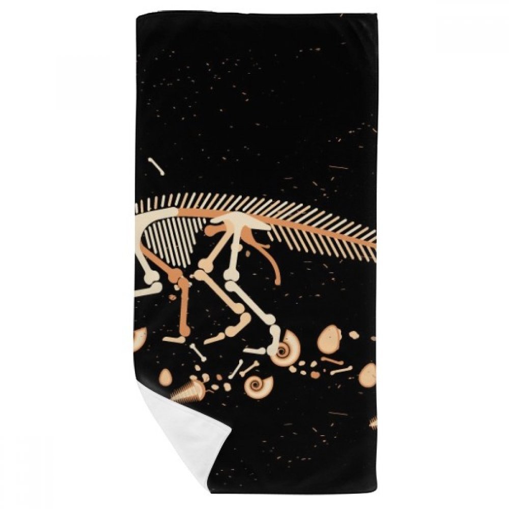 Serviette de bain os de dinosaure miniature 35x70cm multicolore en tissu doux