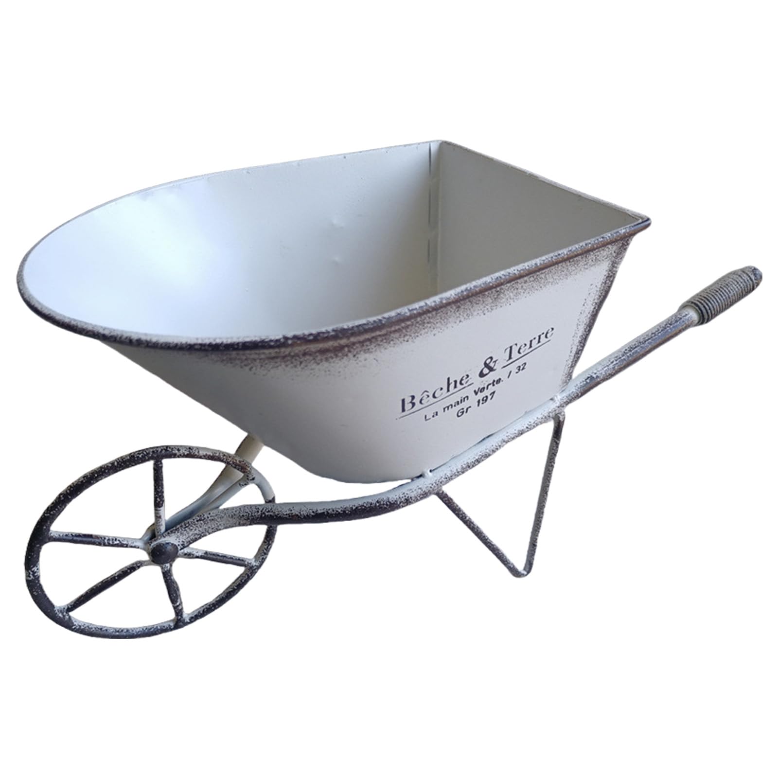 CRFFZ Small Flower Cart Unicycle Planter Metal Decorative Wheelbarrow Planter for Indoor and Outdoor Garden Decoration Yard Decoration