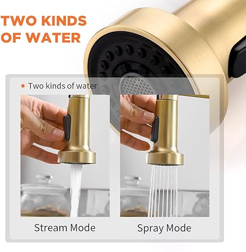 Miniatura 3 de Grifos de cocina con aspersor extraíble y asistencia inteligente táctil para lavaplatos, de acero inoxidable y níquel cepillado