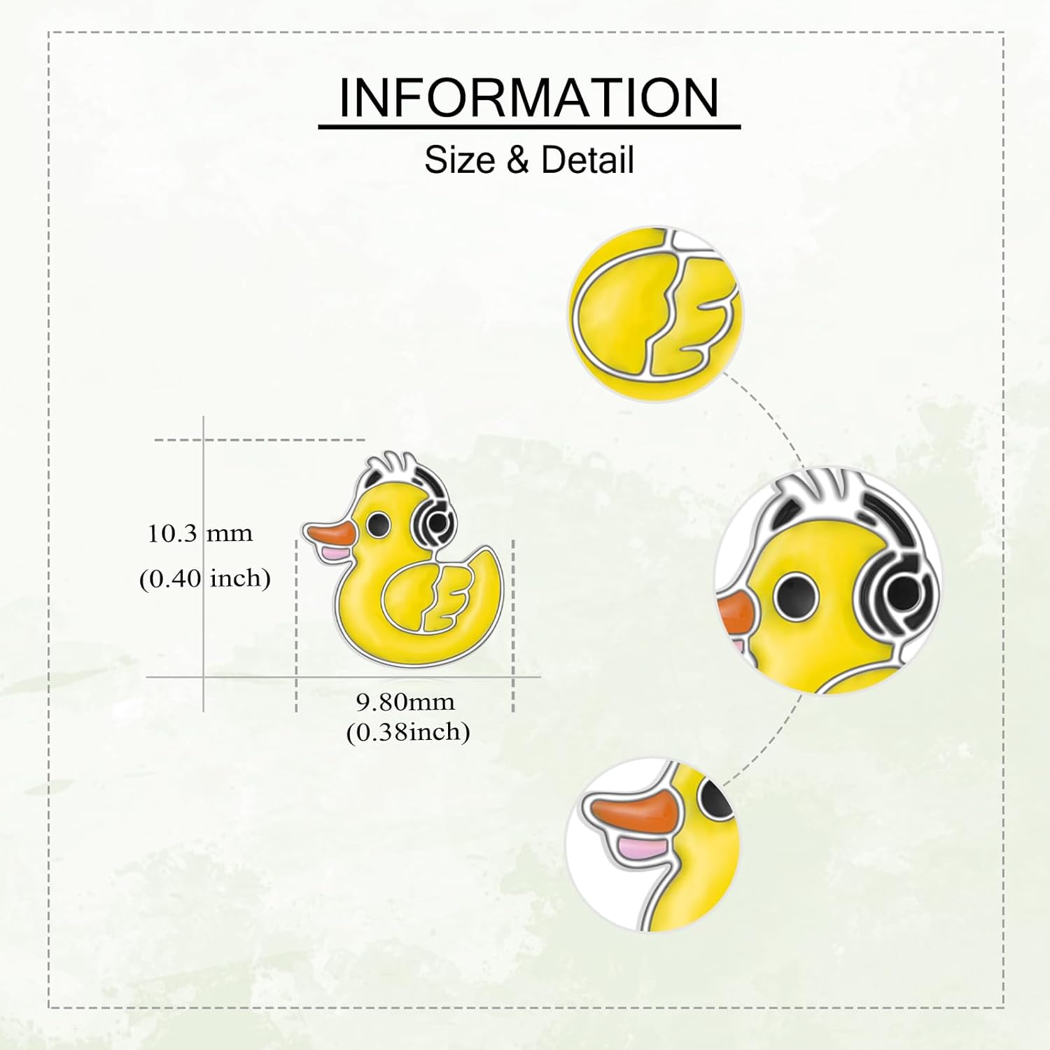Duck Earring 925 Sterling Silver Yellow Duck Stud Earring Animal Jewelry Gift For Women - Image 5