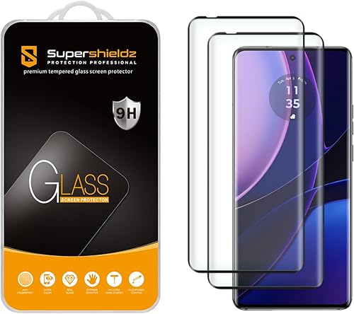 Miniatura 1 de Supershieldz Protector de pantalla de vidrio templado diseñado para Motorola Edge (2023), vidrio curvado 3D, antiarañazos, sin burbujas (negro)