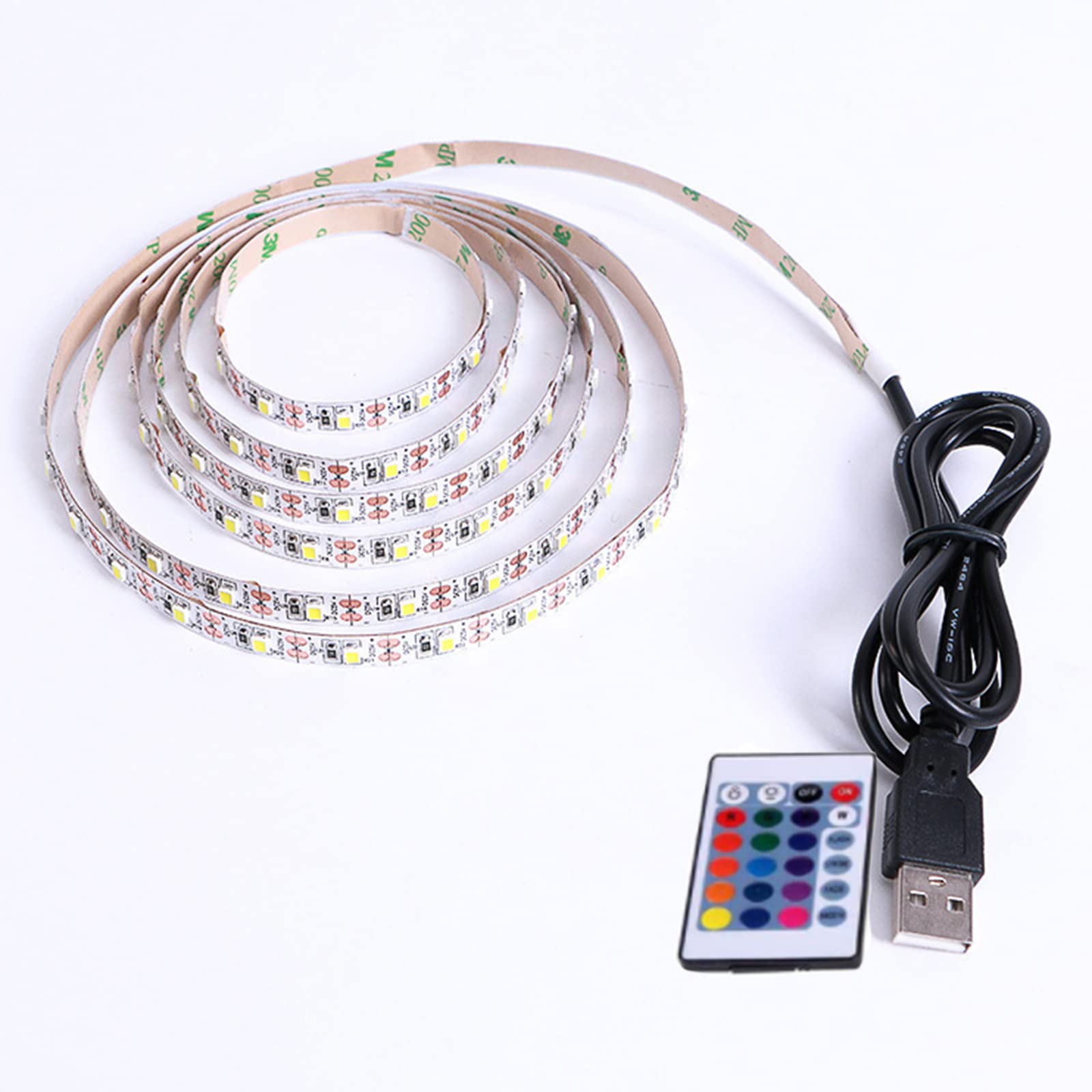 Flatware Striscia LED USB 24 Colori Che cambiano la Stringa del Nastro del Nastro Retroilluminazione TV RGB Impermeabile con Telecomando