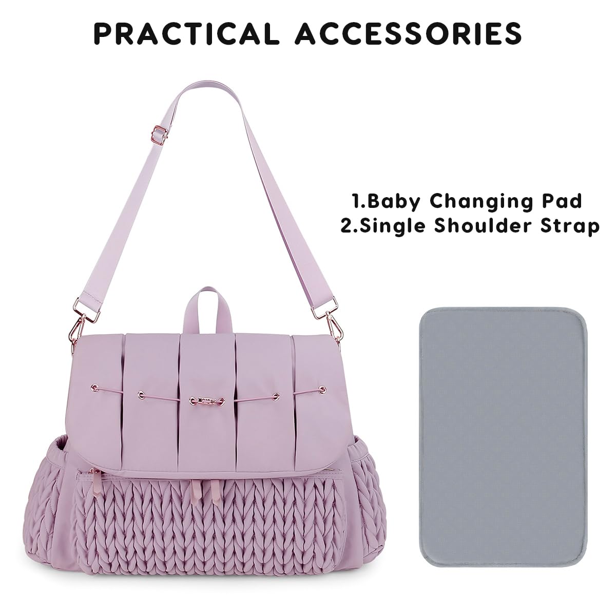 SONARIN Convertible Baby Changing Backpack, Large Capacity Waterproof Diaper Bag - Image 4