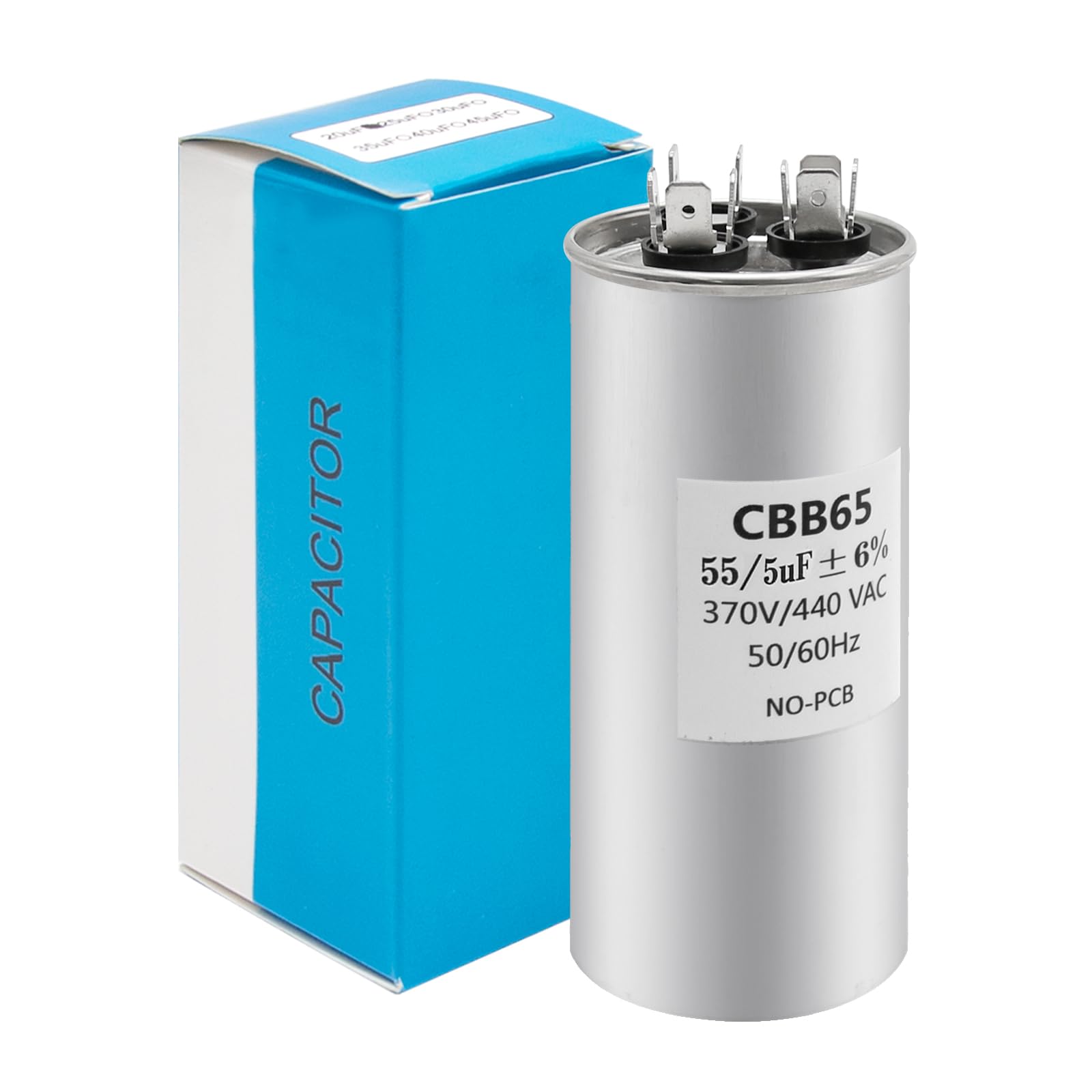 COOLWAY 45/7.5 UF 45+7.5 MFD 370V Or 440V Dual Run Start Ac Capacitor For Ac 45 7 5 Cbb65r Cbb65b Capacitor 370 440 Vac Air Conditioner Capacitor For Motor Start Or Heat Pump Condenser Pool Pump