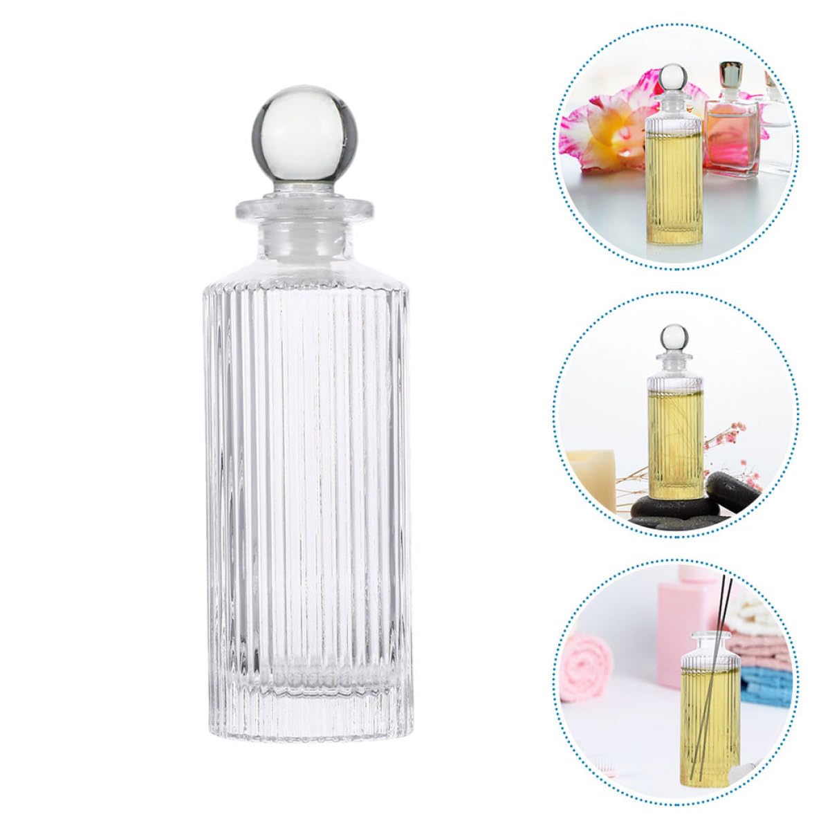 Angoily Flacon Diffuseur de Parfum en Verre Design Simple et Décoratif Diffusion 150ml Ensemble de 12 Pièces pour Maison pour Toute Pièce