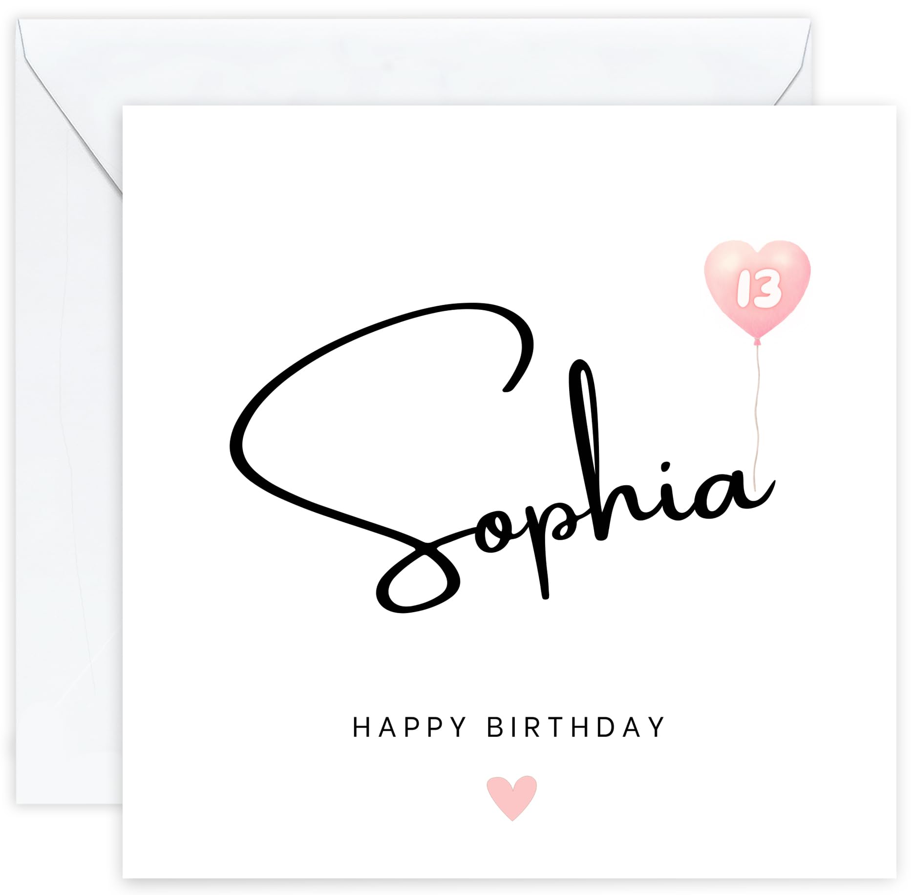 Personalised 13th Birthday Card - Thirteenth Birthday Card for 13 Year Old Girls Teenager Daughter Granddaughter Niece Sister Her (Age 13)