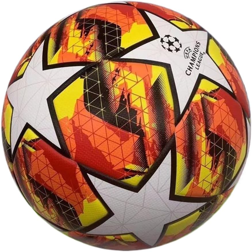 League Soccer Ball Size 5 and Size 4 Thermally Bonded Match Ball with Seamless Stiching - Professional High Grade PU Leather - Official Match Weight