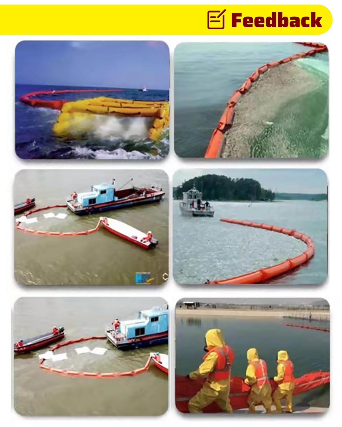 Barriera Galleggiante Assorbente Barriere Galleggianti per Il Controllo Dell'inquinamento Delle Acque Contro Le Fuoriuscite di Petrolio, Tappi di Contenimento di Detriti e Rifiuti per Porti, Laghi, Ba