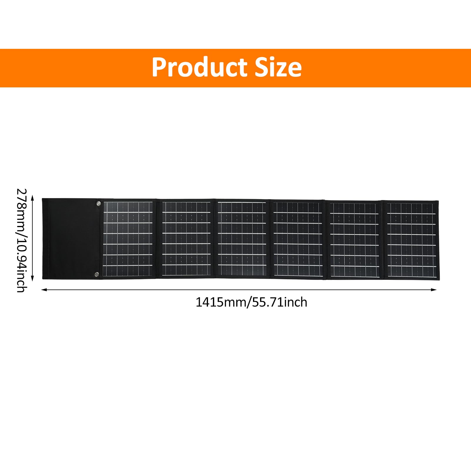 6-Fold 50W Solar Panel Folding Bag Dual USB+DC Output Solar Charger Portable Foldable Solar Charging Device Outdoor Portable Power Supply for Outdoor Hiking Climbing Camping Picnic