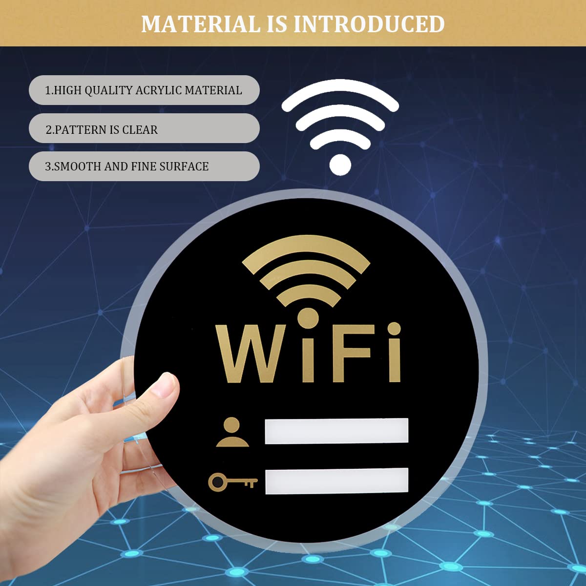 Cartello WiFi Fai Da Te? No, Questo è Già Pronto! Pannello In Acrilico Per Password, 20x20 Cm, Resistente Alle Intemperie - copertina