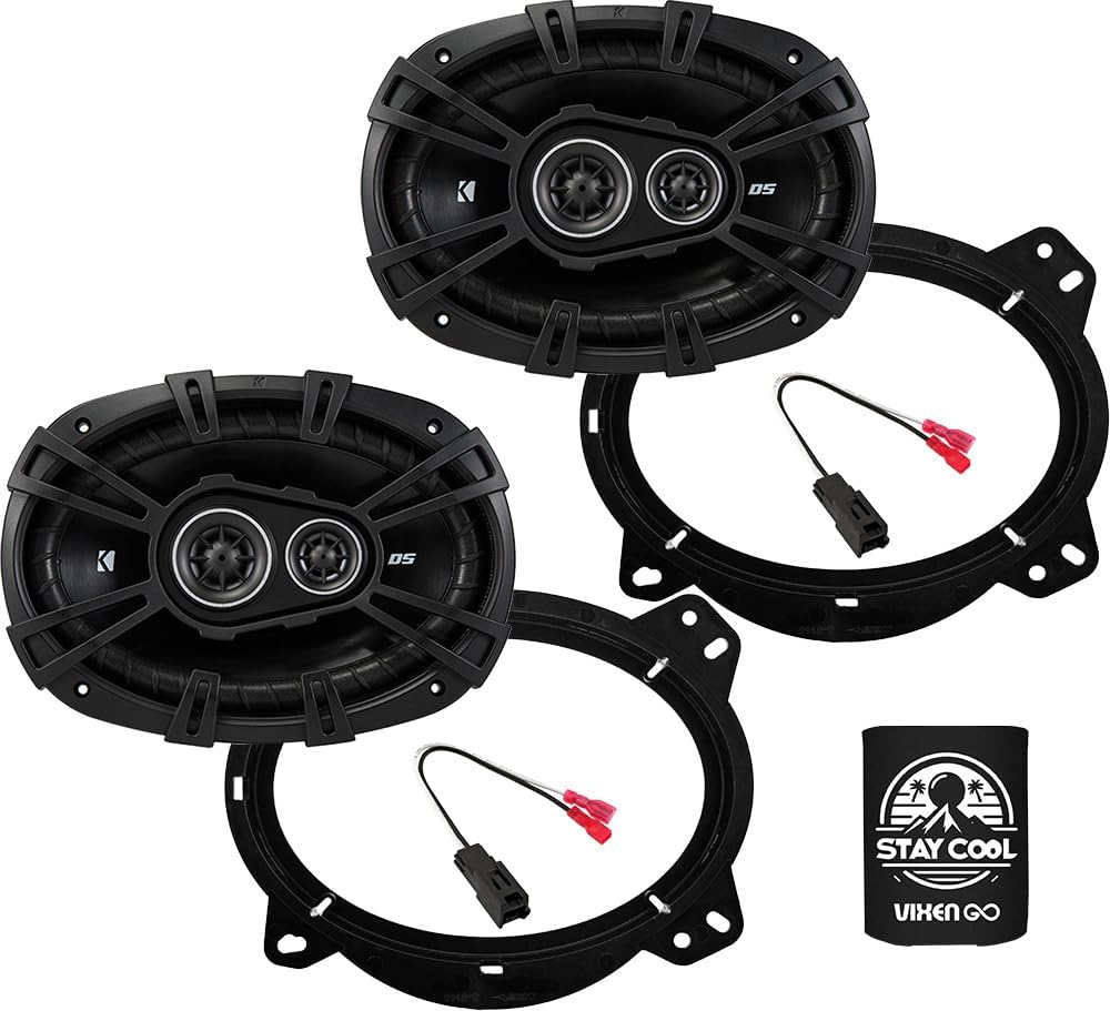 KICKER Speakers 6X9 inch for Toyota Sienna 2021-2023 Upgrade Kit - Pair of DS Series with Adapters and Harness, Car Audio Front Door Speaker DSC69304, 43DSC69304